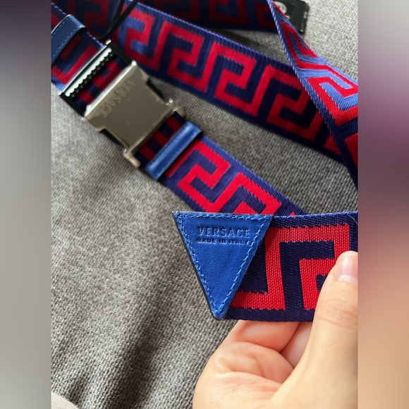 Versace Greca ribbon belt green & red - Picture 8 of 8